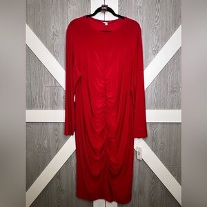 030.NWT. Tash & Sophie Red Dress Long Sleeve Plus Size 2X